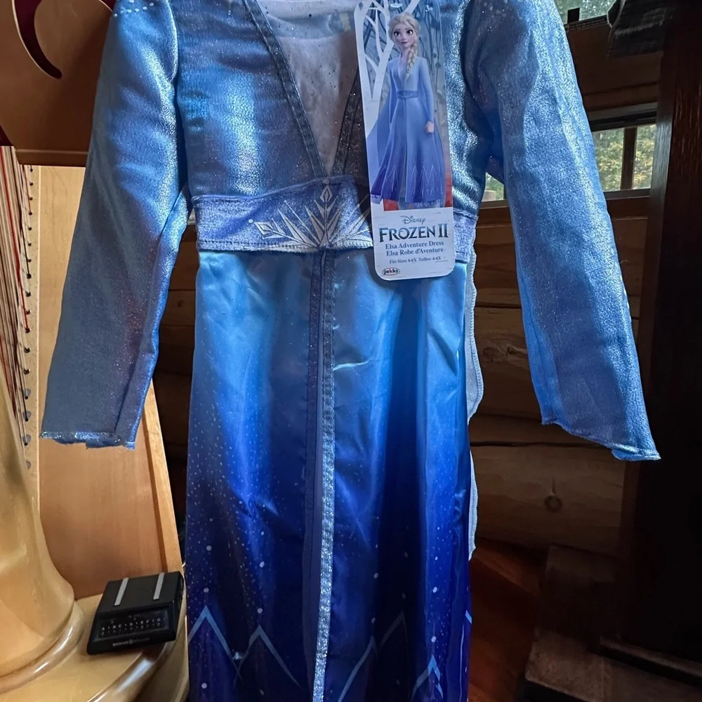 NWT Elsa Frozen II Adventure Dress Halloween Costume Dress Up 4-6x